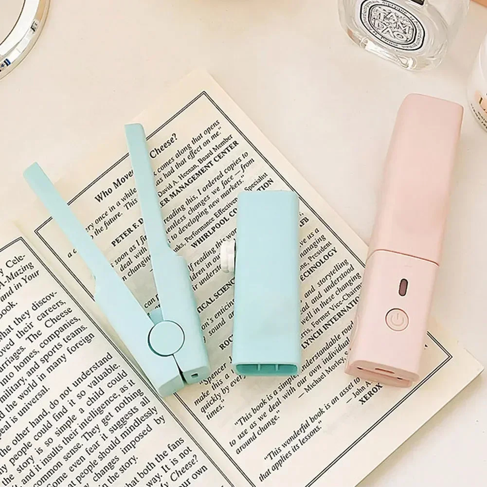 Mini Hair Straightener Clipboard Small Power Plug Curling Hair Straight Hair Girls Air Bangs Portable Hair Straightener 250415