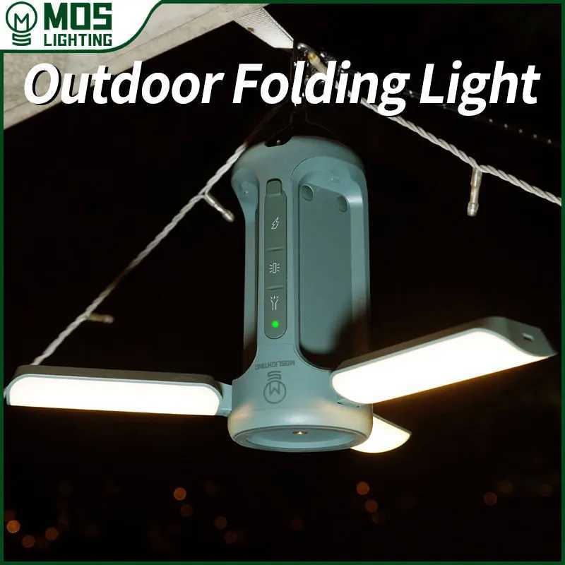 MOSLIGHTING Camping Lantern with Wireless Speaker Portable Flashlights Outdoor Rechargeable Foldable Hanging Tent Lamp M251115