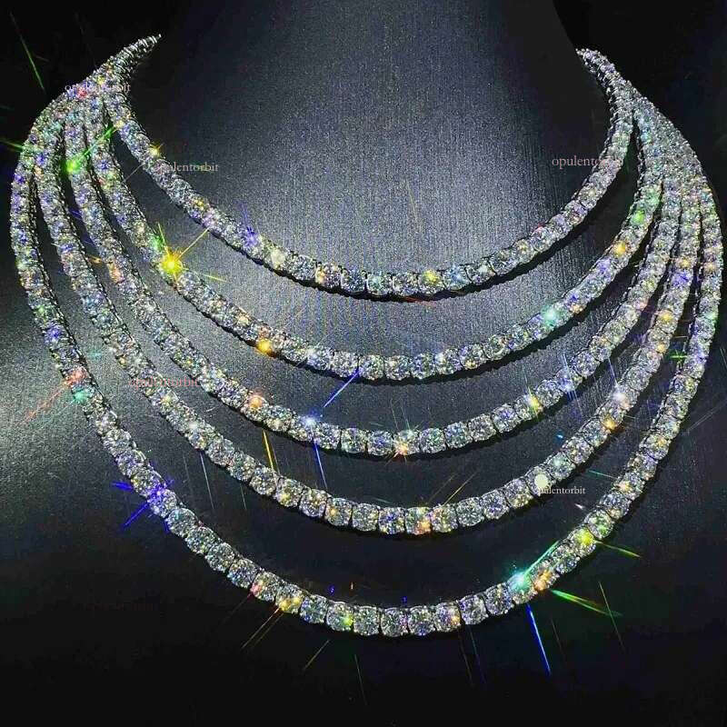 Elegant Women's Hip Hop Design Pendant Necklace - High-Quality Moissanite Diamond Tennis Chain Accessory