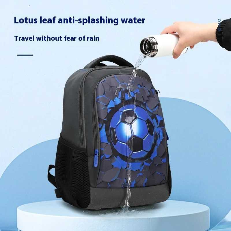 Boys Black Football Backpacks hard shell Orthopedic Middle School Student Book Bags USB Charge Multifunctional BagpackW251114