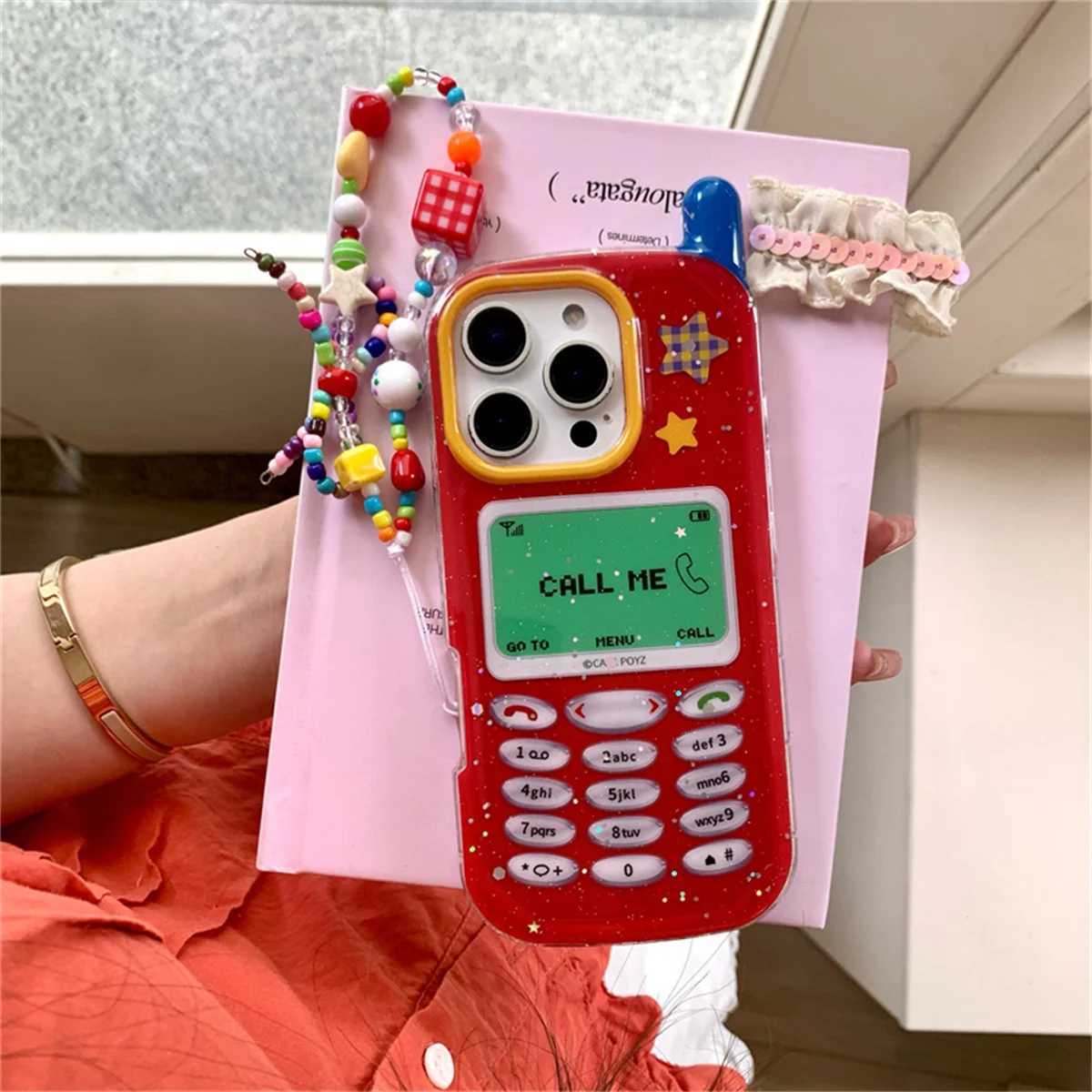 Funny 3D Mobile Phone Case For iPhone 16 Pro 15 14 13 Pro Max Protective Cover Fashion Cute Cases with Chain Funda J251202