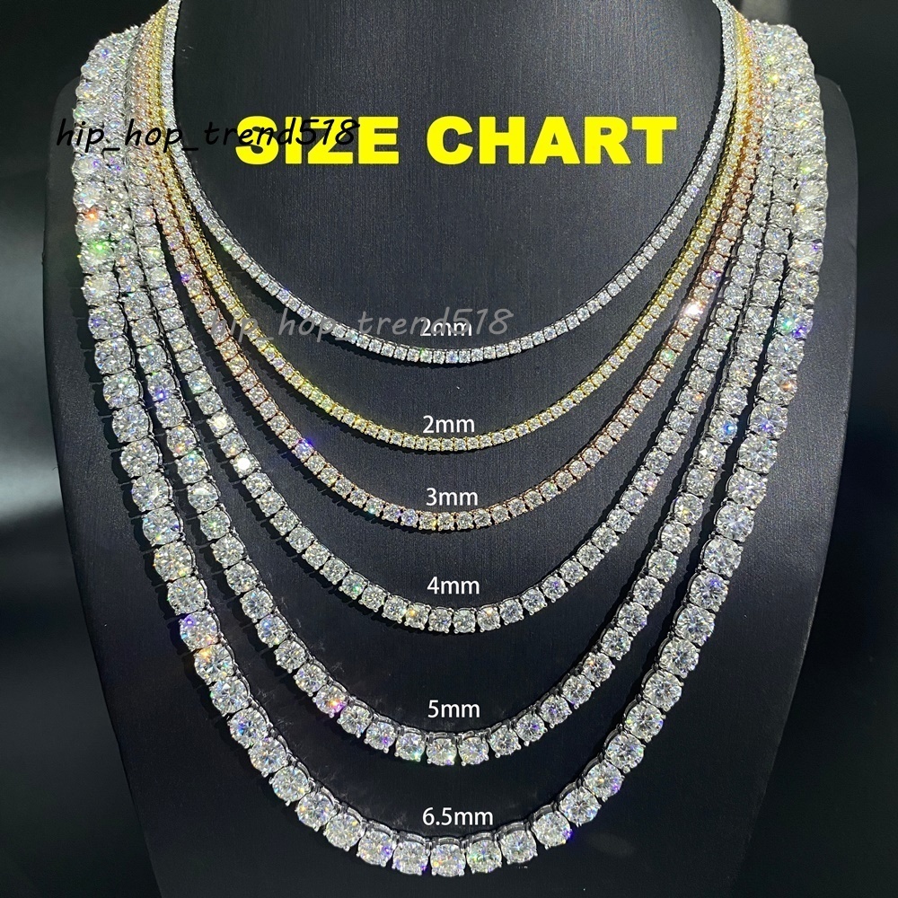 Low Price Waterproof Non Rusting Non Fading Antiallergic Durable Classic VVS Moissanite Tennis Chain Swimming Summer Jewelry