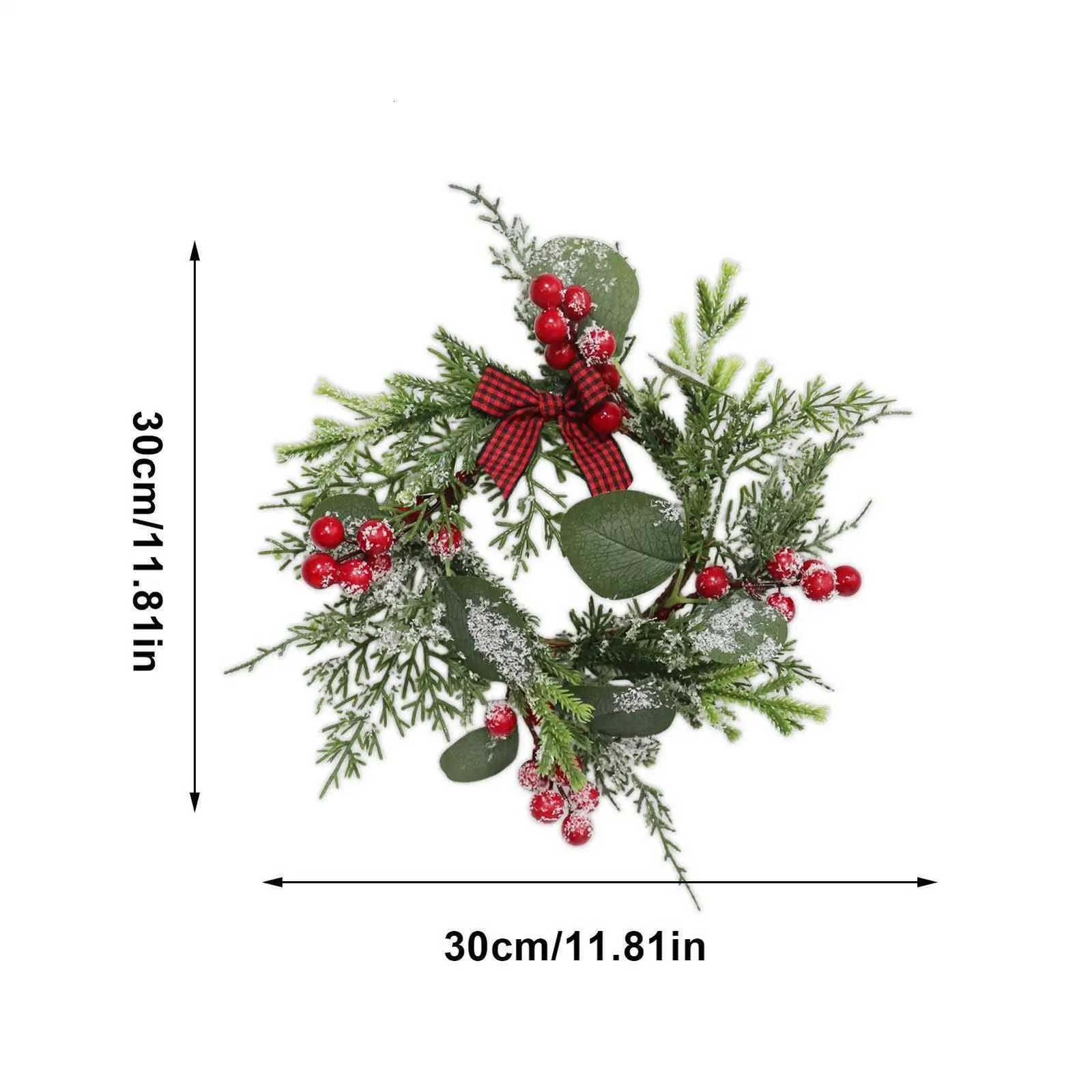 Candle Wreath Christmas Decor Table Centerpieces Table Wreath Rings Kitchen Centerpieces for Kitchen Dining Desktop FireplaceM251115