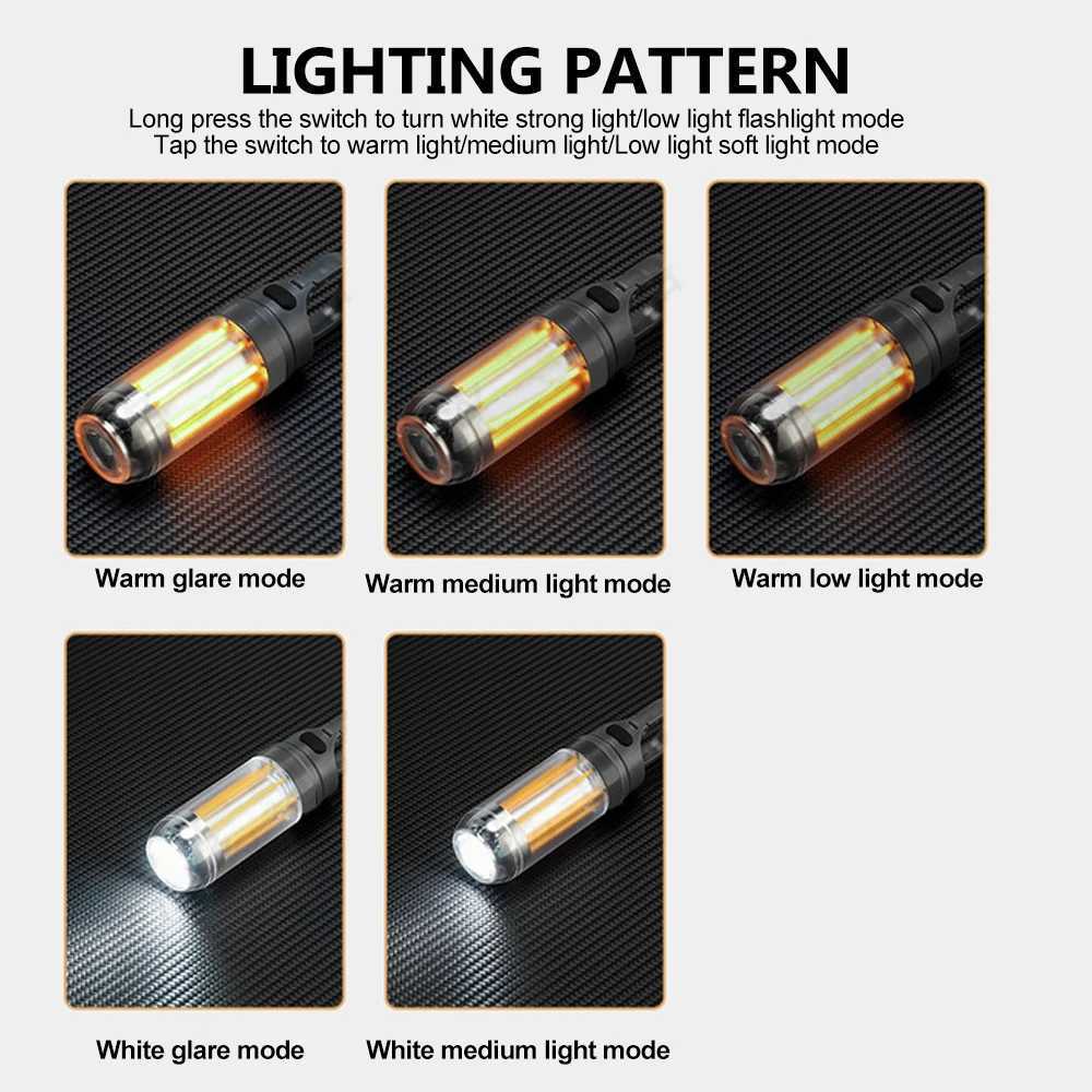 LED Rechargeable Flashlight Camping Lantern 5 Modes Super Bright Portable Hanging Tent Lamp Waterproof Hiking Fishing Outdoor M251201