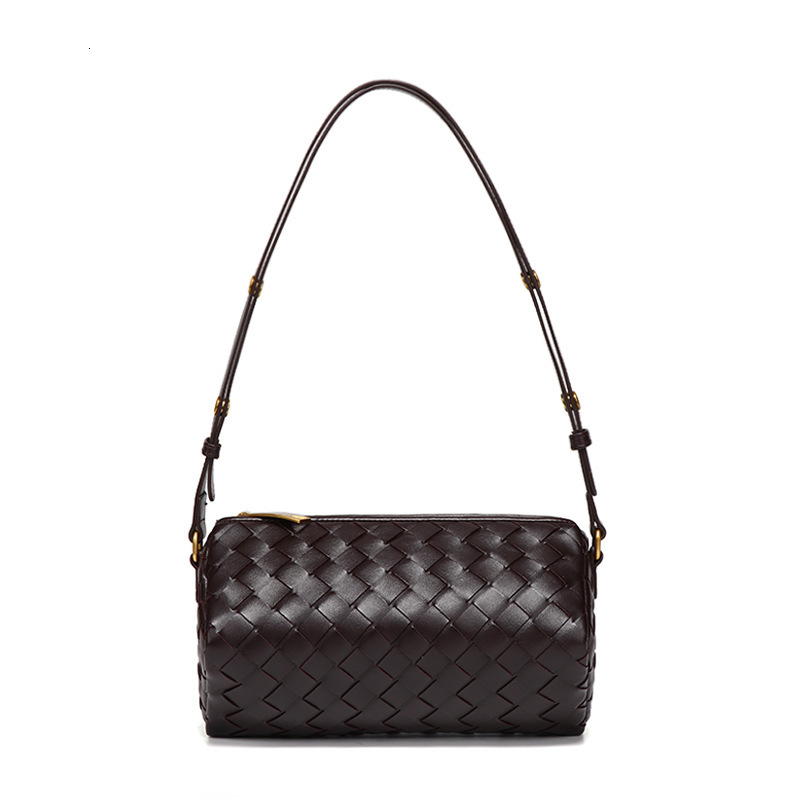 Cylinder Camera Bag Women's Fashion PU Leather Braided Braided Bag Designer Shoulder Underarm Handbag