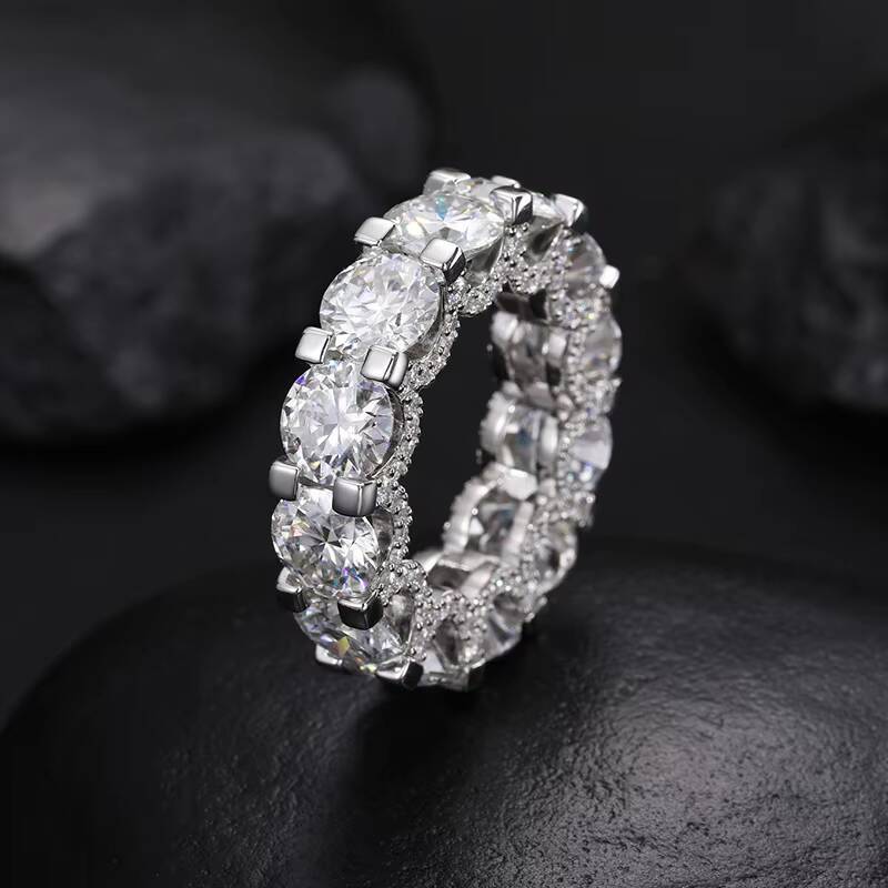 Synthetic Diamond Ring Men Moissanite Diamonds Mens Rings 925 Sterling Silver Moissanite Ring Hip Hop