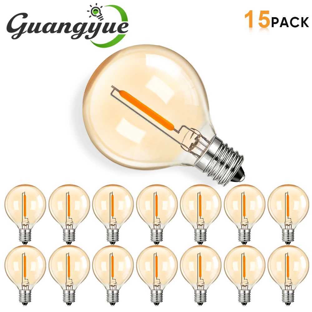 Vintage Globe LED Edison Light Bulbs G40 1W 220V 110V Amber Glass Light Lamps E14 E12 Base Warm White 2200K Living Room Lighting C251115