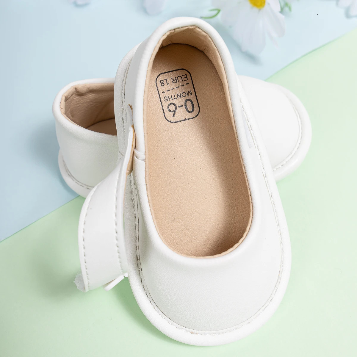 KIDSUN Fashion Black Leather Baby Shoes Girls Infant Non-Slip First Walker Crib Shoes Princess Wedding Dress Shoes Ballet Flats 250415