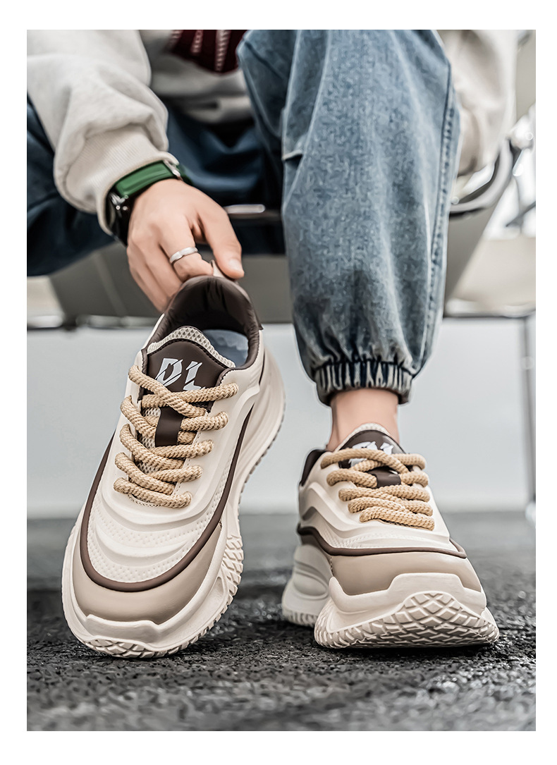 New Free shipping casual shoes men sports shoes thick sole height increasing wear-resistant dad shoes casual fashion trend