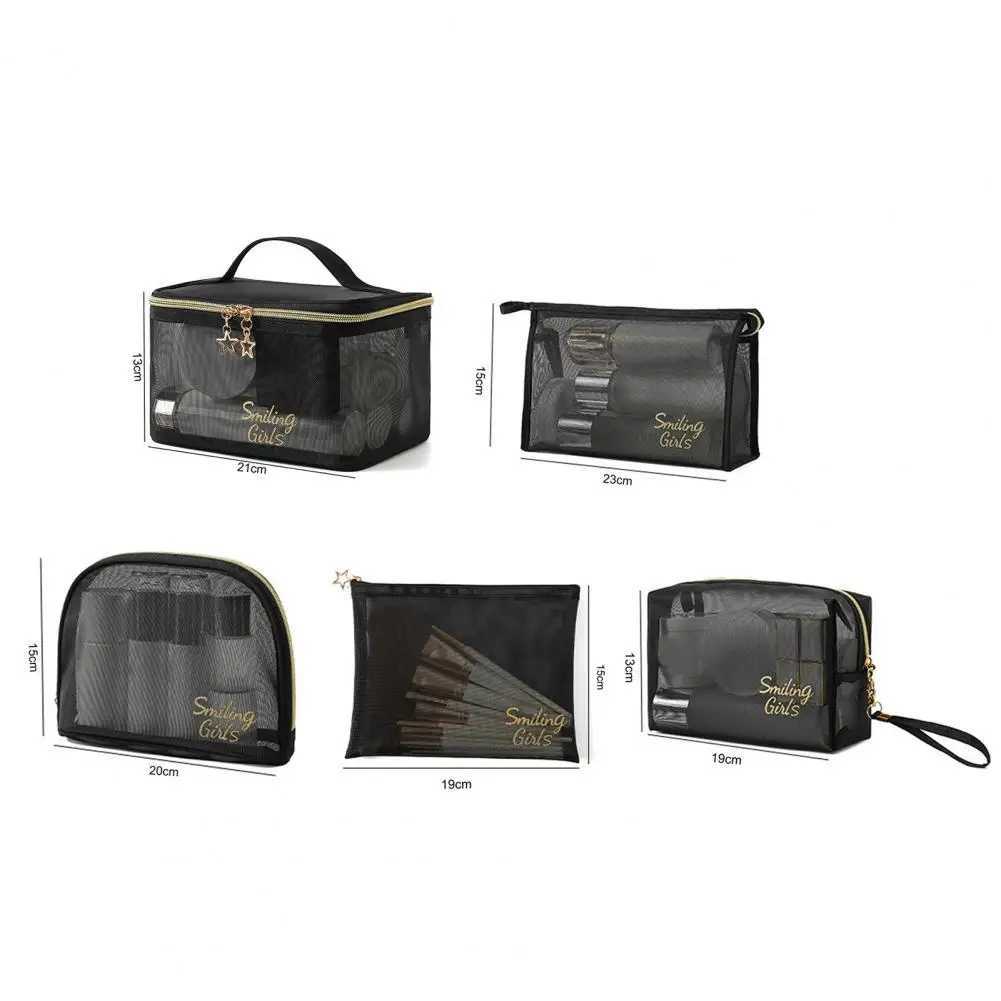 Beautiful transparent toilet bag with double zippers and multifunctional storage bag for womens Fi makeup bagXJ250415
