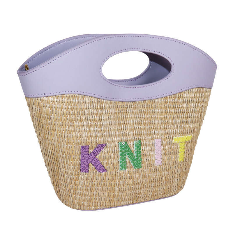 Handmade Beach Bag Single Shoulder Mat Cotton Thread Lafite Rattan French Handmade Grass Woven Bag, Beach Bag For Women Kq2