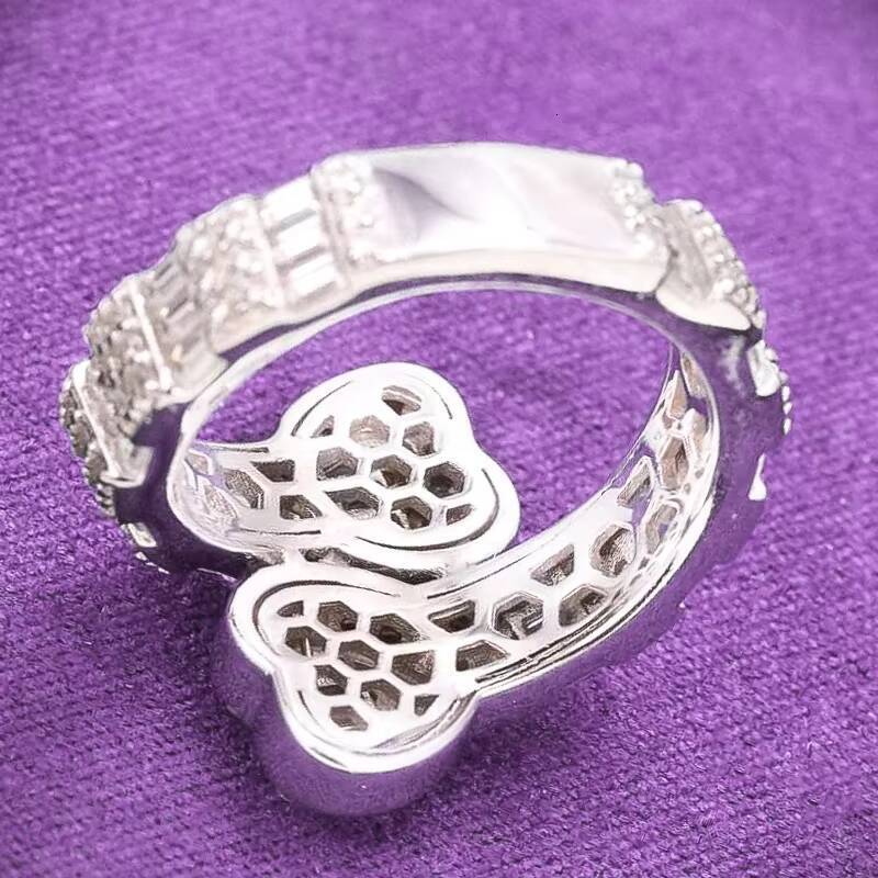 GRA D Color Bling Moissanite Iced Out Mens Cluster Split Baguette Heart Ring With 925 Sterling Silver Pass Diamond Tester