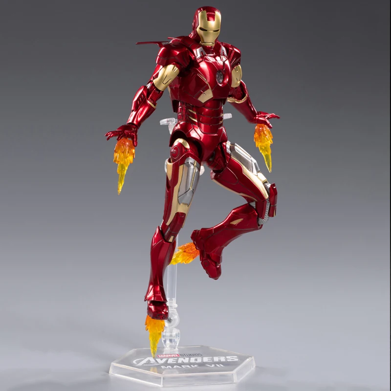 ZD Toys Marvel Official Licensed Iron Man MK1 MK2 MK3 MK4 MK5 MK6 MK7 7Inch Tony Stark Action Figure Avengers 1/10 Scale Collectible Model Kids Gifts 