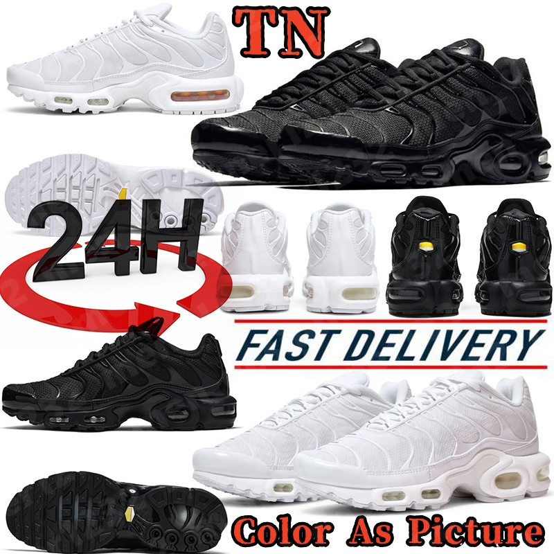 Free Shipping Running Designer tn Mens Women Trainers Triple Black White Sneakers With Box 36-46