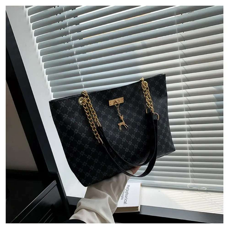 Large Capacity Shoulder Women's PU Leather Handbag Women Tote Fashion Underarm Pouch Haruku Simple Shopping Bag