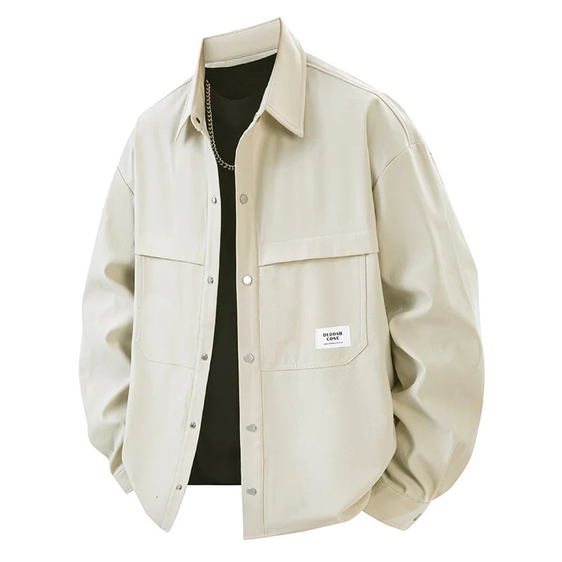 Solid color youth 3D hollow American work shirt casual fashion jacket 250415