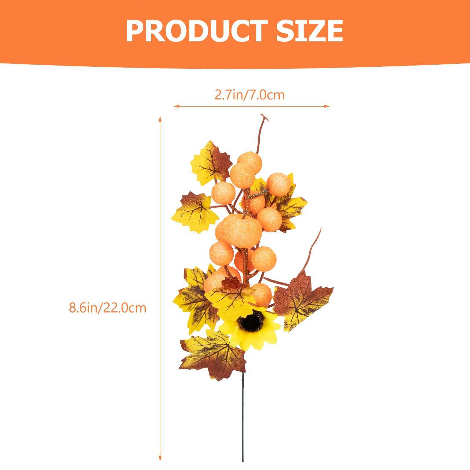 2 Pcs Garlands Fake Maple Leaves Branch Artificial Leaf Stems Fall Maple Leaf Branches Farmhouse for Home Pumpkin DecorationM251115