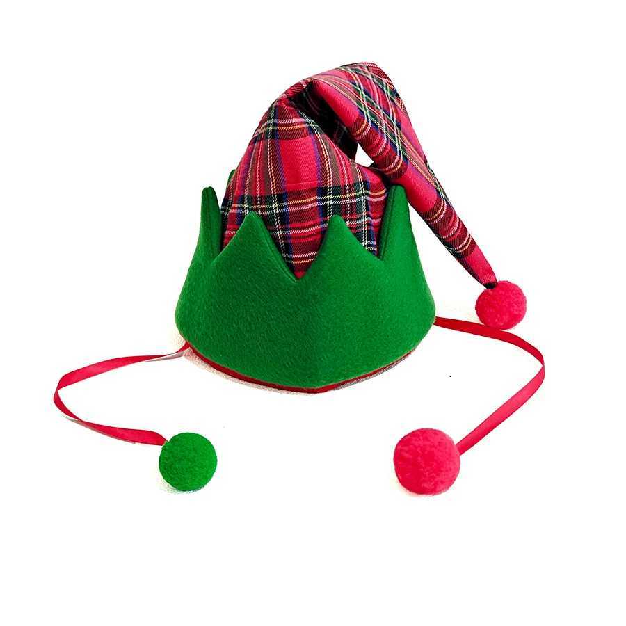 Christmas Hat Party Hat New Year Hat Red and Green Color Block Polyester Material Hat Suitable for Christmas Outfit Hat Y251115