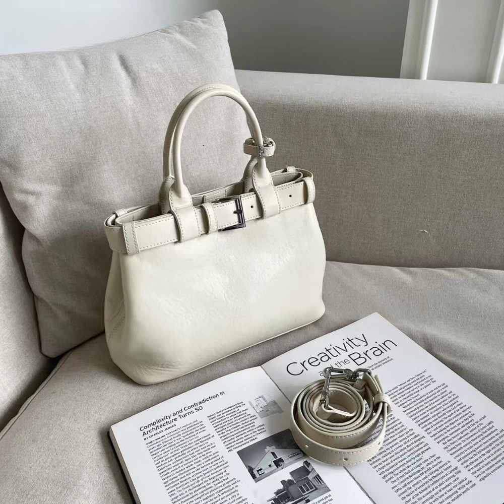 Designer Bag Women Handbags Shoulder Bag 2025 Original Beige Natural First Layer Cowhide Office Fashion Commuter Shoulder Bag