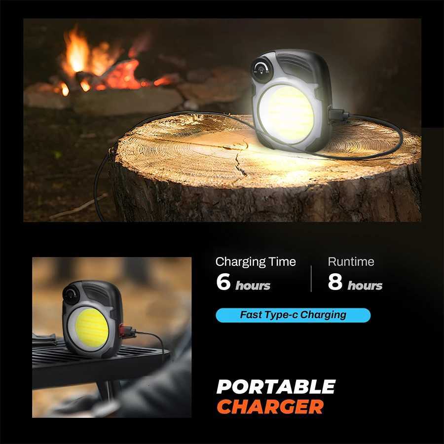 Built-in Battery Rechargeable Portable Lanterns With /Hook Multifunctional Outdoor Camping Emergency Working Flashlight M251115