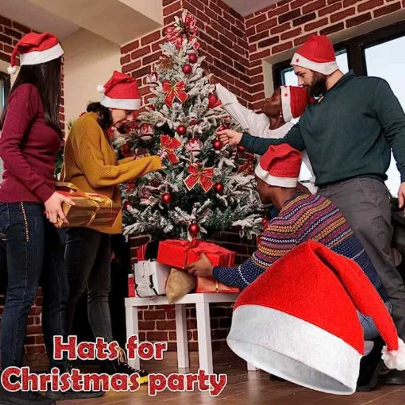 10/20pcs Christmas Hats Set for Adults - Red Santa Hats Party Decorations and Holiday Gifts Y251115
