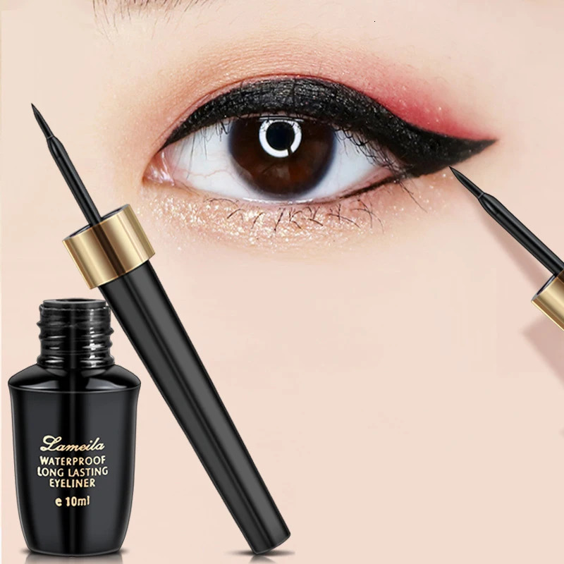 1pcs 10ml Black Liquid Eyeliner Waterproof Makeup Eye Liner Pencil Quick-drying Ultra-fine Brush Head Liquid Eyeliner Pen Korean 250414
