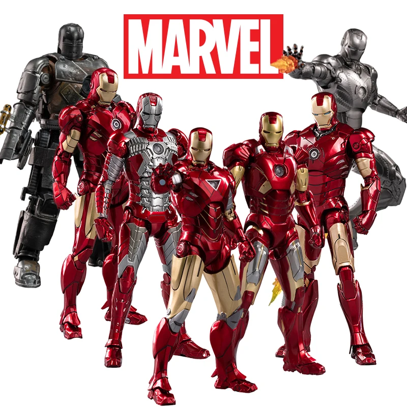 ZD Toys Marvel Official Licensed Iron Man MK1 MK2 MK3 MK4 MK5 MK6 MK7 7Inch Tony Stark Action Figure Avengers 1/10 Scale Collectible Model Kids Gifts 