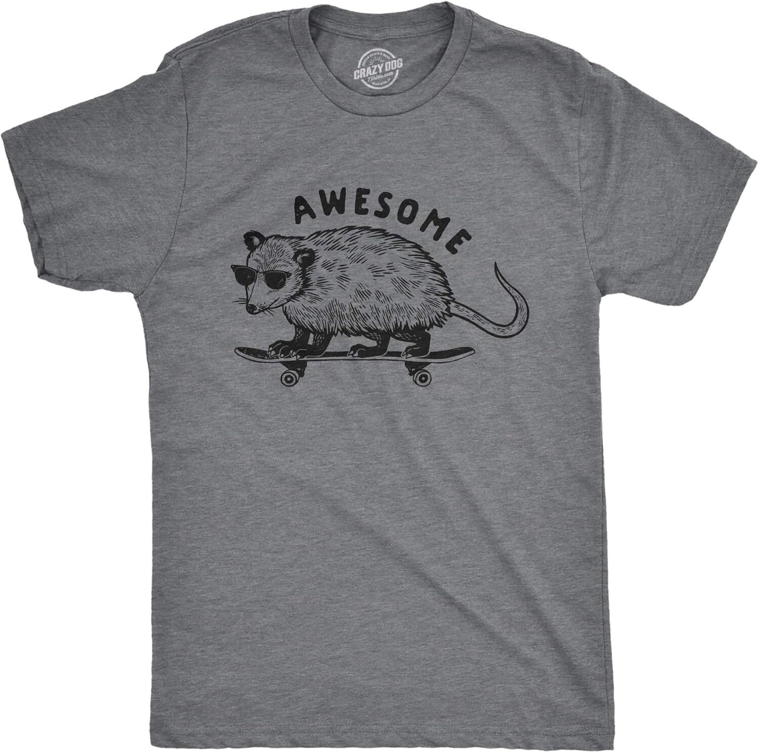 T shirt for Mens Mens Awesome Possum T Shirt Funny Cool 90s Retro Animal Lover Graphic Tee Shirts Casual Tops Clothes Short sleeve