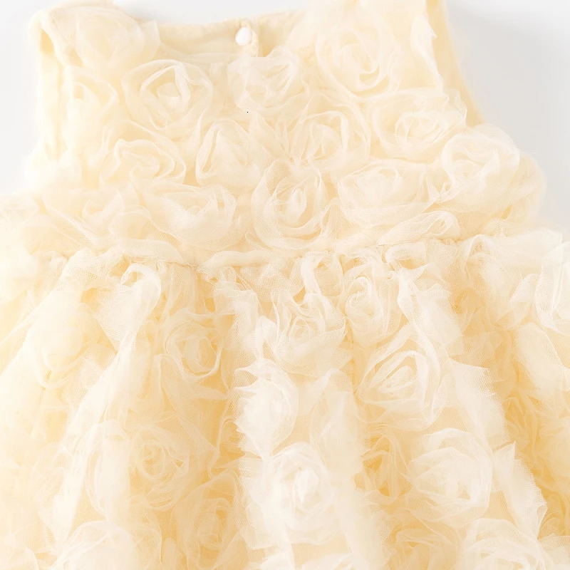 Roses Flowers Princess Girls Dress Summer Toddler Baby Sundress Birthday Party Dresses for Girls Clothes 250415