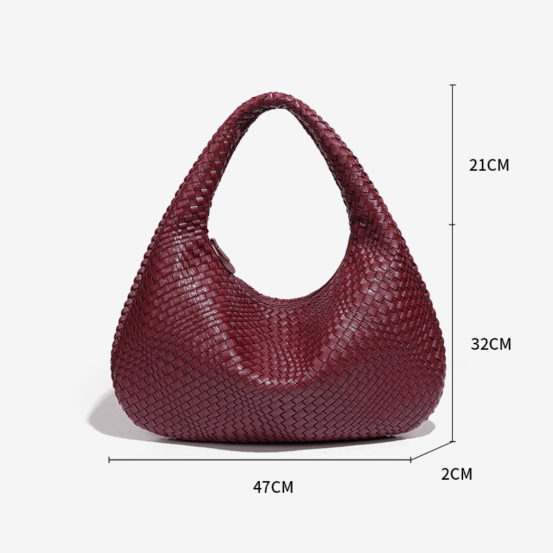 Free shipping designer bags Hand-woven Women's Casual Handbag Soft PU Leather Underarm Shoulder Bag Weave casual and fashionable bags