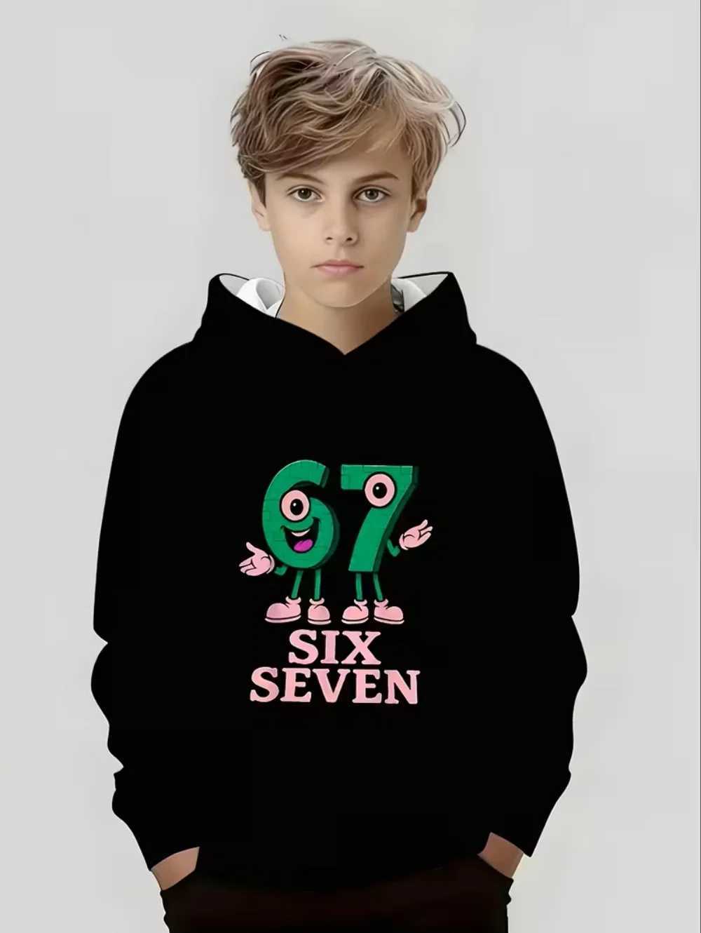 Bruh 67 Six Seven 6-7 Funny Brainrot Hoodies for Kids Chaotic Humor Y2k Game Saying Tee Fashion Boys Top CHIldrens ClothesW251115