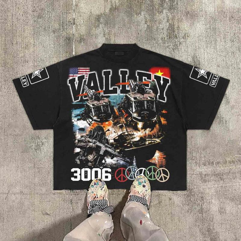 Men's Dress Shirts Vintage Warzone Division Graphic Cotton T-Shirt Cropped Tees Men And Women Same Style Casual Comfortable