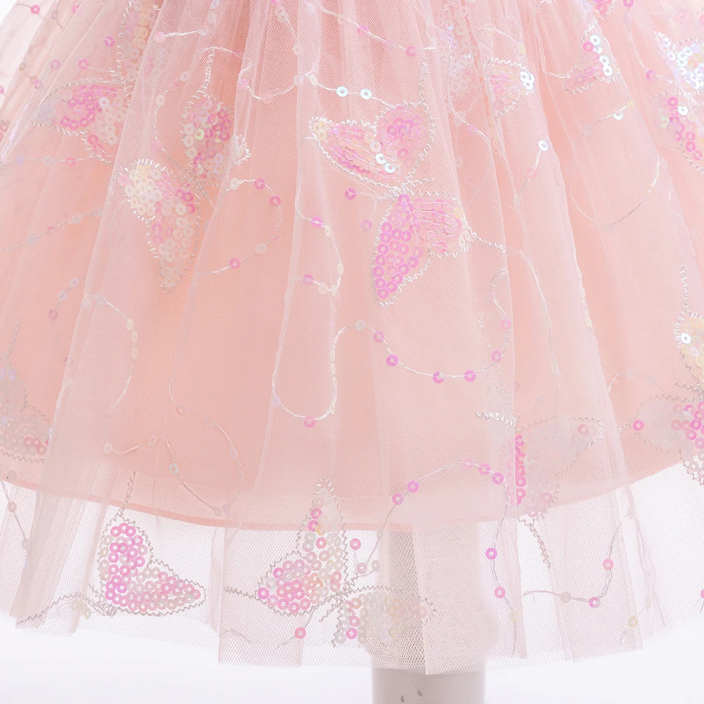 Girls Party Dresses Summer Toddler Kids Girls Clothes Babys Butterfly Decor Mesh Princess Dress Elegant Sleeveless Dress 250415