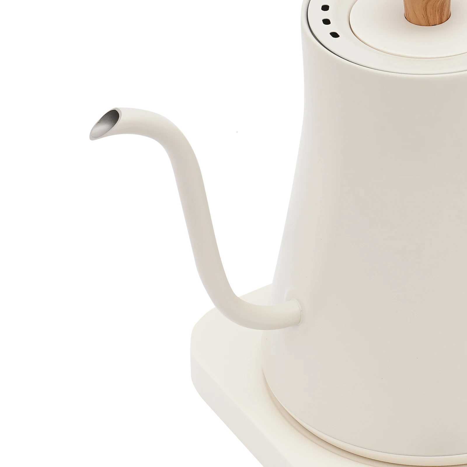 Electric Gooseneck Kettle for Coffee Tea 09L Stainless Steel Hot Water Kettle Electric1200W with LED Display White Y251114