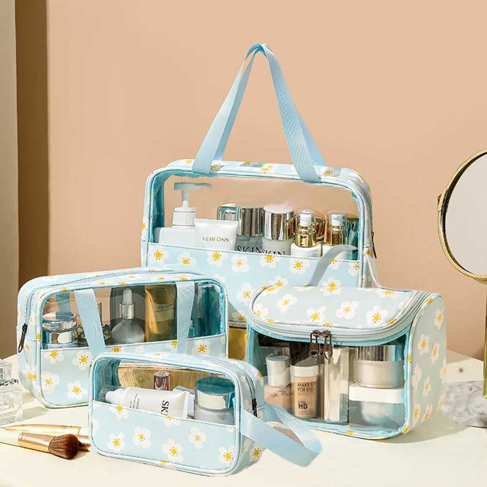 4-piece PVC makeup bag printed transparent W handbag waterproof travel makeup bag Cvenient makeup bag coin walletXJ250415