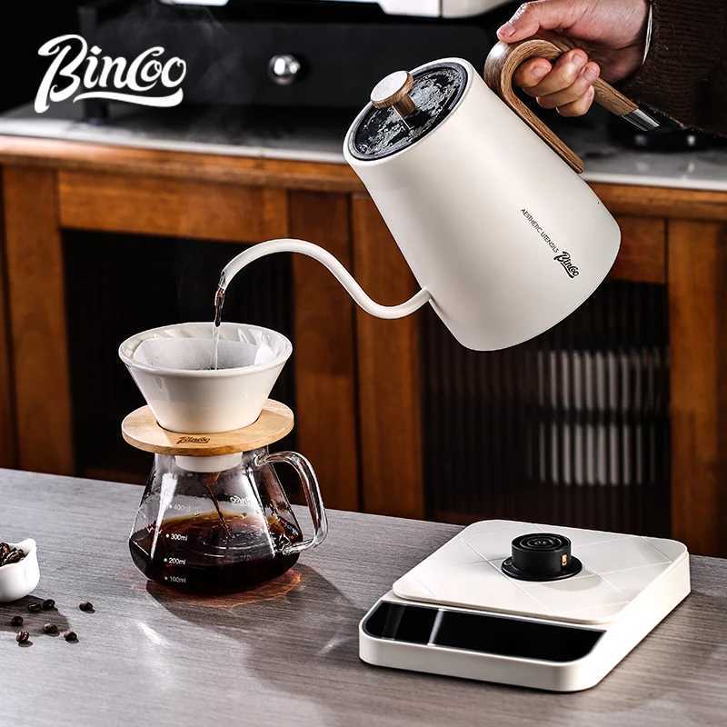 Bincoo Intelligent Temperature Control Kettle Professional Coffee Filling Kettle Hand Brewing Kettle Swan Neck 08L 220V 1350W Y251114