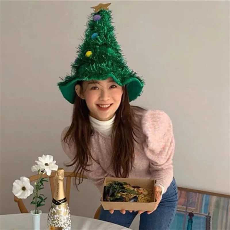 Christmas Hat with Small Tree Headband for Women Men Fun Xmas Photo Booth Props Party Hair Accessories Decorations Y251115