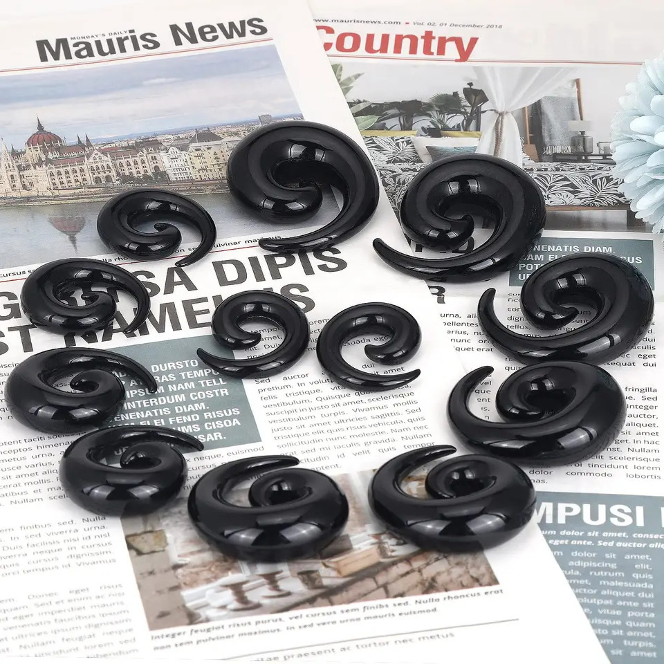 12Pcs Big Large Acrylic Spirals Ear Plug Stretching Tapers Expander Tunnel Set Kit Body Piercing Jewelry 10/12/14/16/18/20mm 250408