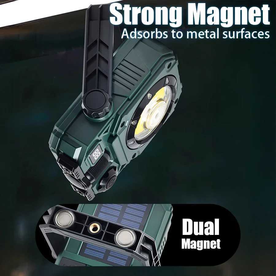 Solar Camping Lamp with Magnet AdjustableBracket5 Modes Outdoor Waterproof Lantern for Tent Hiking Emergency Lighting M251115