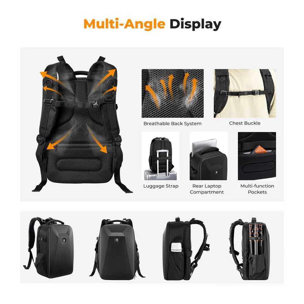 KF Concept 22L Camera Bag Large Capacity Travel Photography Backpack Waterproof Mens backpack Bag DSLR/SLR Camera Rain CoverW251114