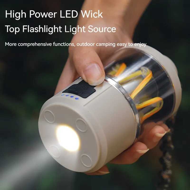 Portable COB Warm Camping Lights Strong LED Lantern Flashlight Rechargeable Outdoor Emergency Fishing Tents Tungsten Lamp M251115