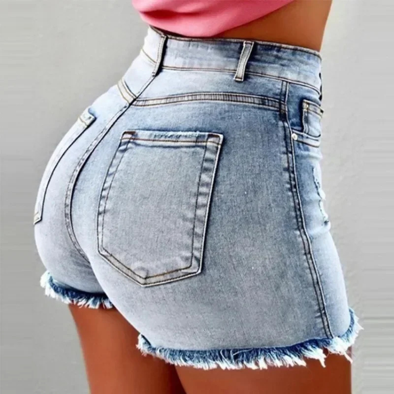 High Waist Pants Womens Jeans Available in Multiple Colors Womens Denim Stretch Shorts Stretch Tassel Distressed 250415
