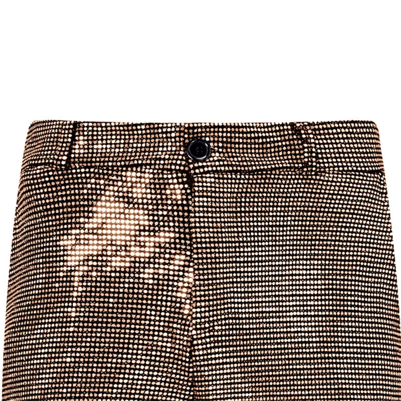 Summer Men Sequin Casual Sets Gold Silver Fashion Singer Bar KTV Stage Performance Dress Lapel Shirt and Pants 250409