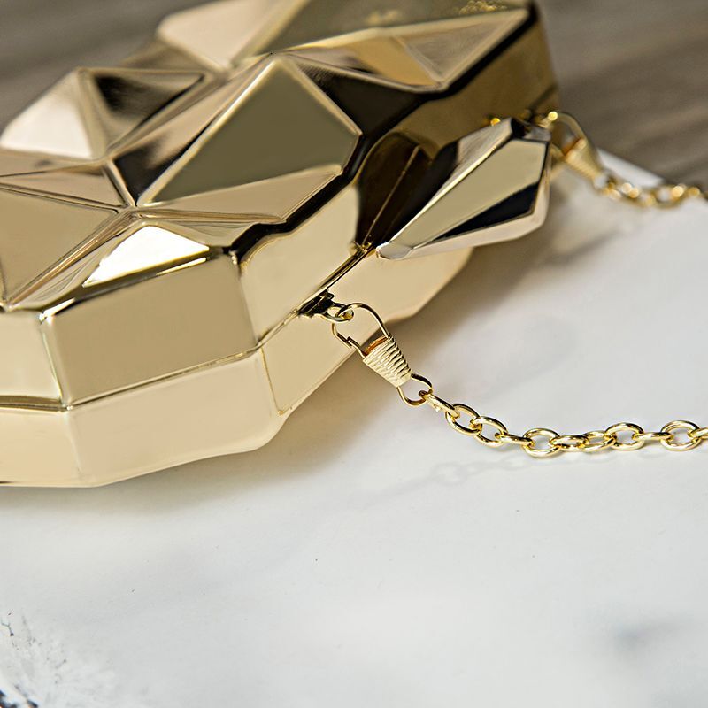 Gold Acrylic Box Geometric Evening Clutch Bags Elegent Chain Women Handbag Party Shoulder Bag For Wedding/Dating/Party