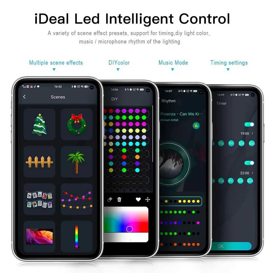 Bluetooth APP DIY LED Fairy String Light RGB IC Waterproof Addressable Dream Color Garland Christmas Party Decor Lamp USB 5M-20MM251115