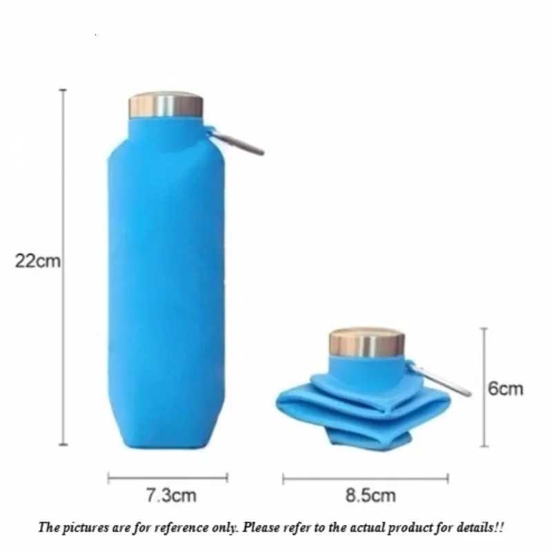 Platinum Silicone Diamond Folding Cup 700ml Outdoor Sports Water Bottle Cross-border Pocket Portable Water BottleW251114