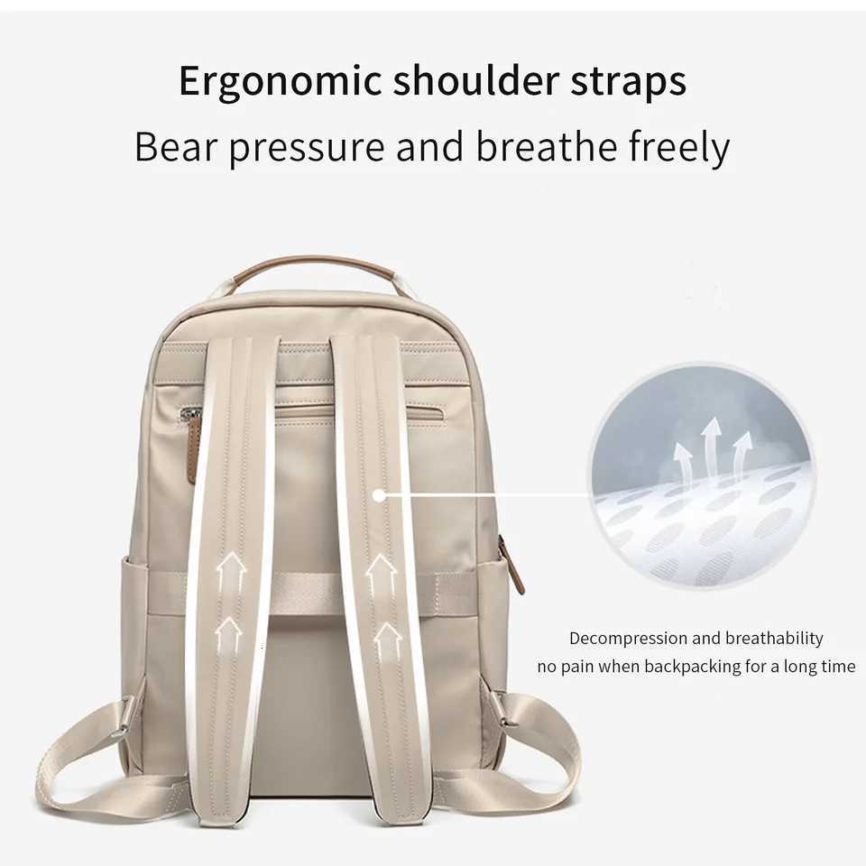 LEFF Women Backpack High Quality Large Capacity Laptop Backpacks Trendy Female Commuting Backpack Waterproof Outdoor Travel BagsW251114