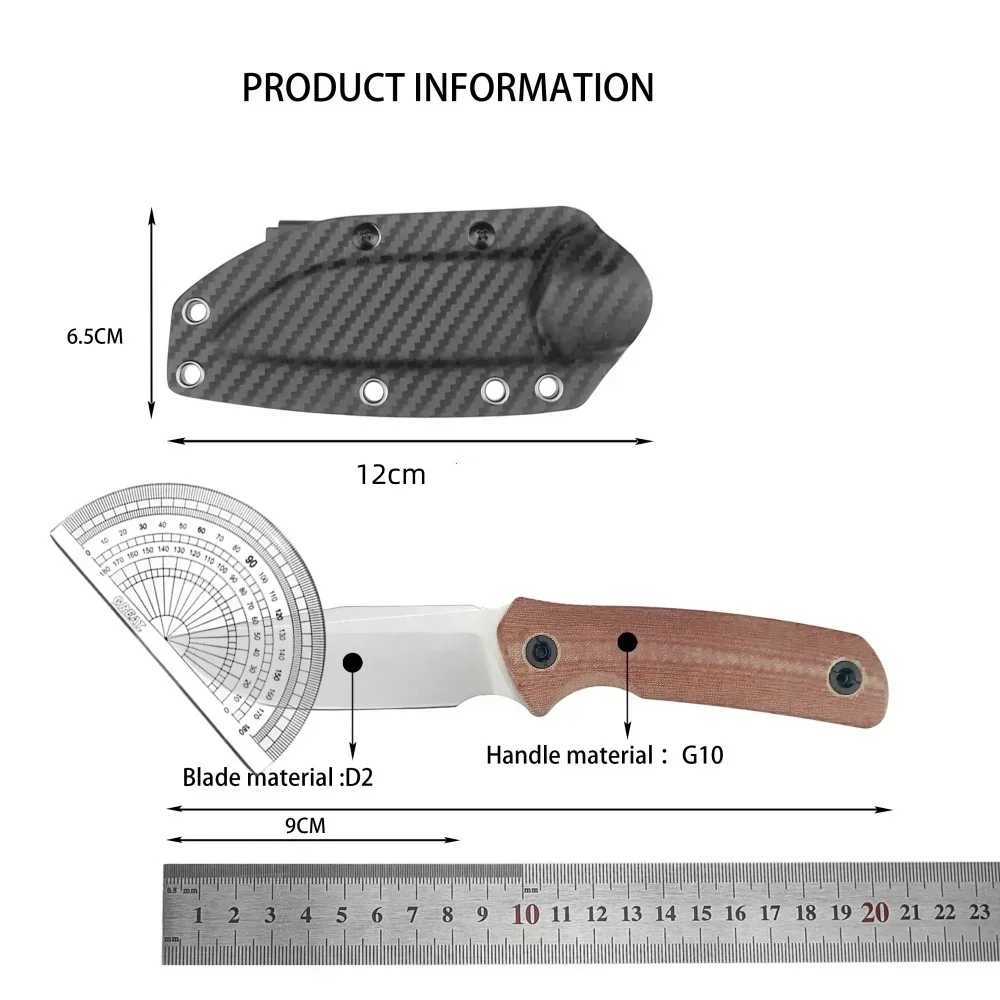 0997 tactical fixed blade knife high hardness D2 blade sharp outdoor survival cutting hunting knife EDC toolXJ250415