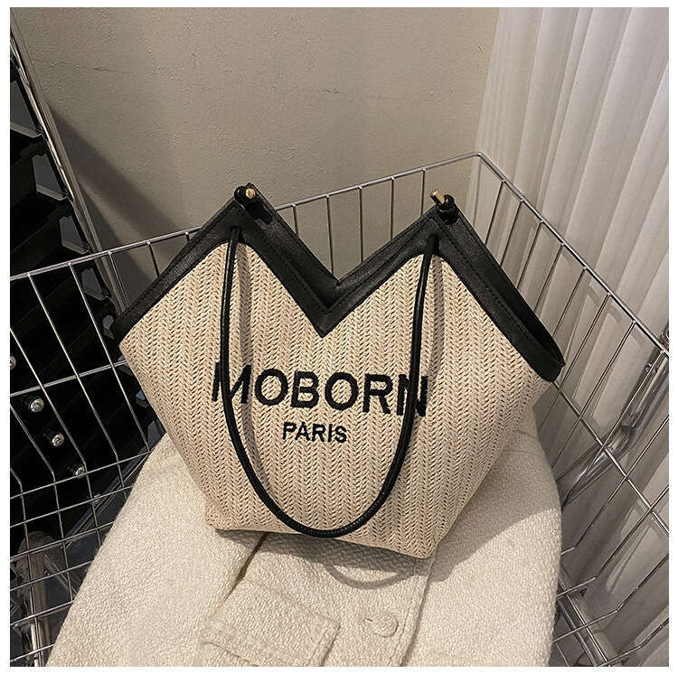Handmade Beach Bag Simple Grass 2024 Summer New Casual Shoulder For Women Beach Woven Tote Bag Kq2