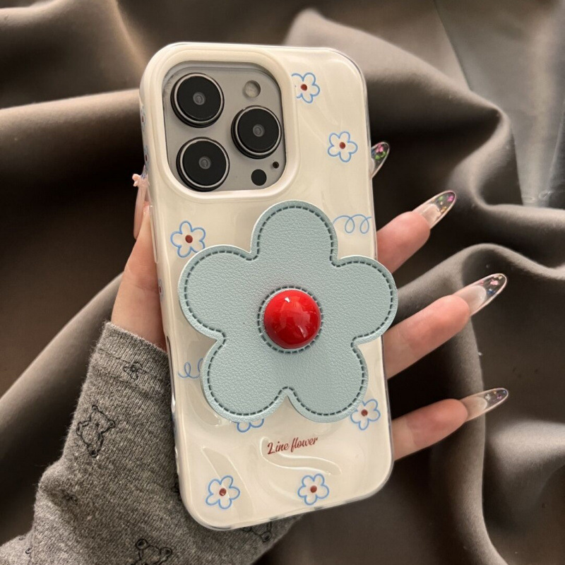 Cute Flower Phone Case Suitable for iPhone 16 Pro Max Ins Style Protective Case iPhone 15 Pro
